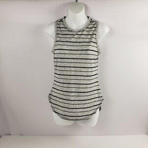 Athleta XS Gray Striped Sleeveless Tank Womens Top Summer Spring Athletic